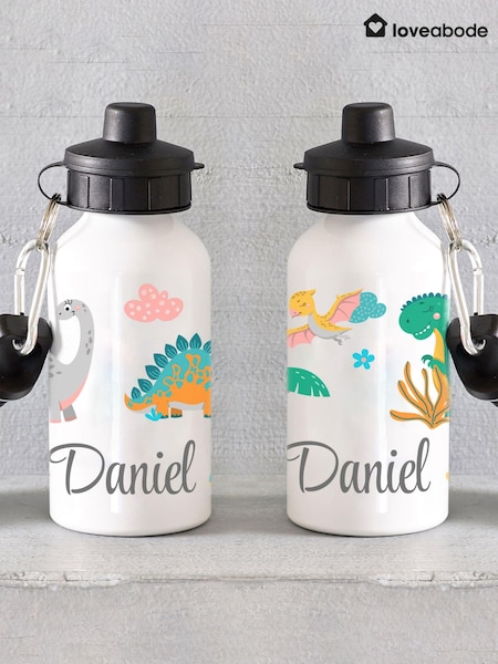Loveabode Natural Personalised Dinosaur Water Bottle (E45291) | £15