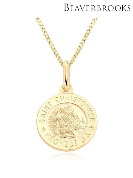 Beaverbrooks Childrens Mini B 9ct Yellow Gold St Christopher Pendant (E45401) | £195