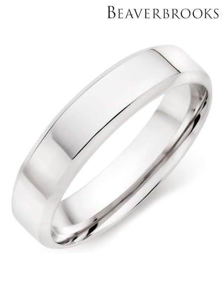 Beaverbrooks Mens 9ct White Gold Wedding Ring (E45411) | £695
