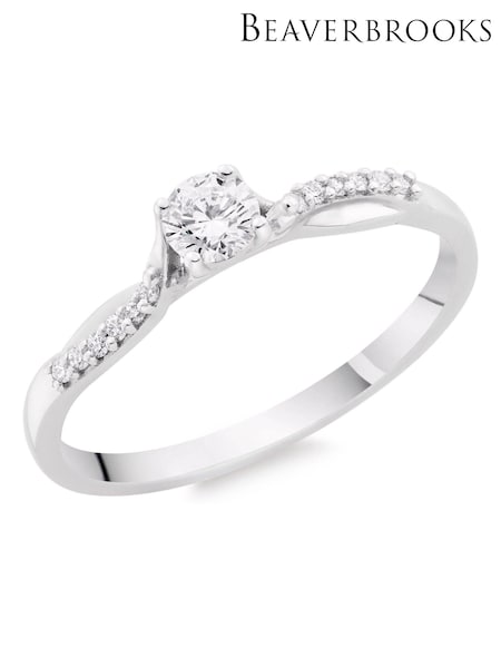 Beaverbrooks 9ct White Gold Solitaire Ring (E45415) | £1,850