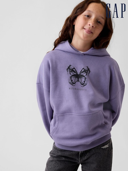 Purple Butterfly - Gap Vintage Soft Oversized Logo Hoodie (4-13yrs)