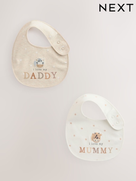 Neutral Character I Love My Mummy/Daddy Baby Bibs 2 Pack (E45521) | £5.50