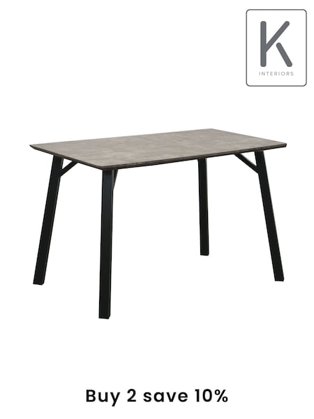 K Interiors Grey Atlantis Dining 4 Seater Table (E45639) | £260