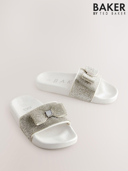 Baker by Ted Baker Girls Diamanté Sliders with Bow (E45763) | £28