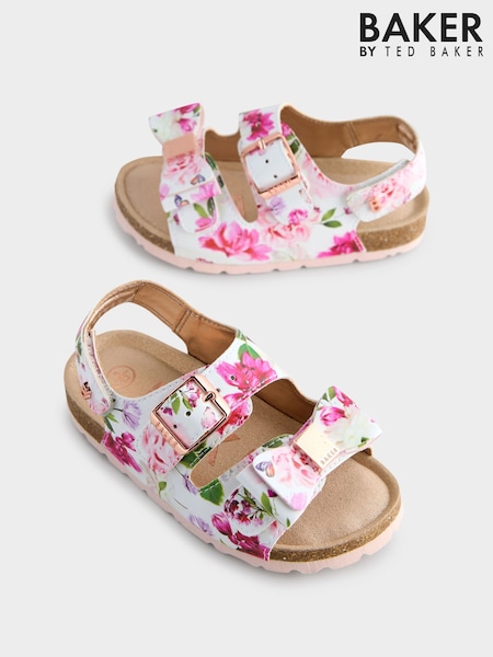 Baker by Ted Baker Girls Footbed Sandals With Bow (E45828) | £32 - £34