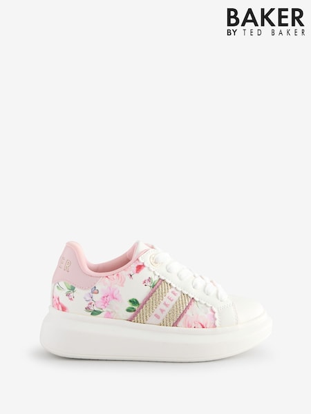 Baker by Ted Baker Girls Chunky Tape White Trainers (E45834) | £42 - £44