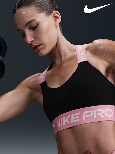Nike Black/Yellow Pro Light Support Non Padded Sports Bra (E45860) | £33