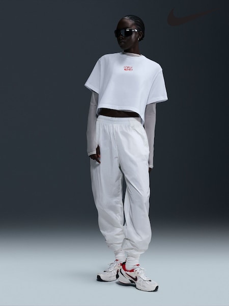 Nike White Sportswear Short-Sleeve Crop T-Shirt (E45903) | £38