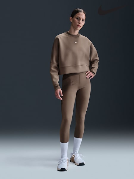 Nike Brown Oversized Pullover Sweat Top (E45956) | £75