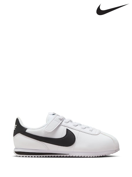 Nike White/Black Junior Cortez EasyOn Trainers (E46188) | £45