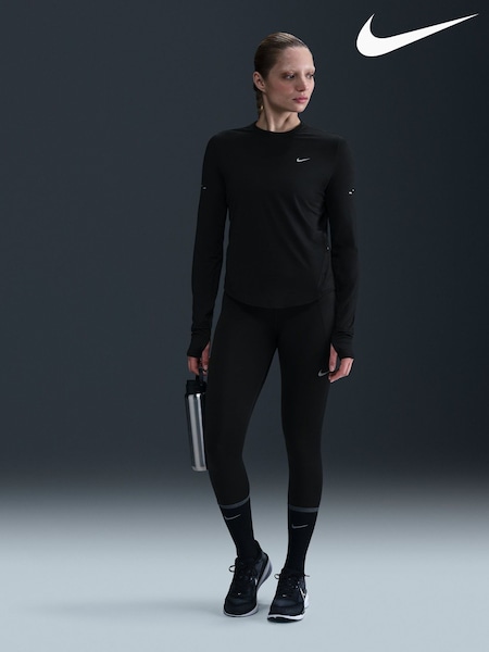 Nike Black Swift Dri-FIT UV Long Sleeve Crew Neck Running Top (E46208) | £55