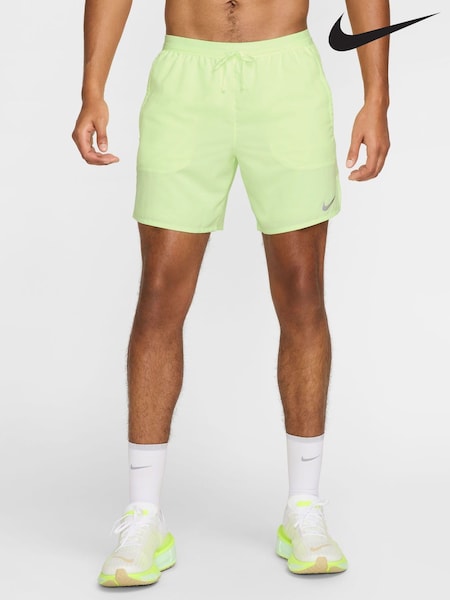 Nike Lime Green Dri-FIT Stride 7 Inch 2-In-1 Running Shorts (E46330) | £55