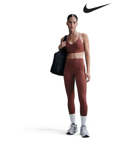 Nike Burgundy Red Zenvy Gentle Support High Waisted 7/8 Leggings (E46384) | £90