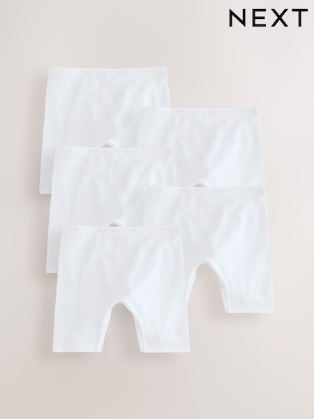 White Shorts Long Leg Briefs 5 Pack (2-16yrs) (E46469) | £12 - £18