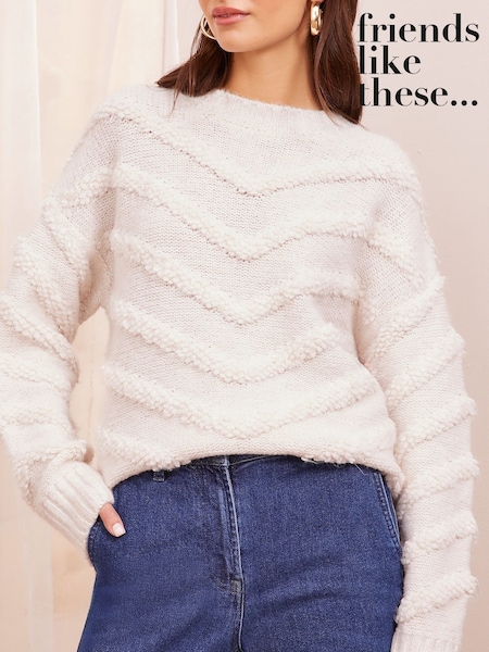 Friends Like These Cream Textured Jumper (E46568) | £42