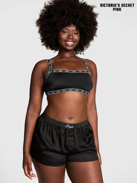 Victoria's Secret PINK Black Diamante Pyjama Shorts (E46592) | £25