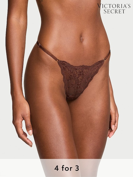 Victoria's Secret Ganache Nude G String Lace Knickers (E46622) | £14