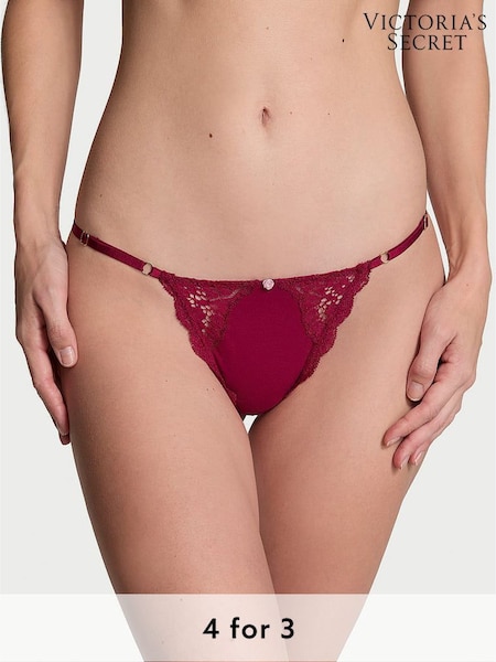 Victoria's Secret Campari Red Lace Trim G String Knickers (E46645) | £14