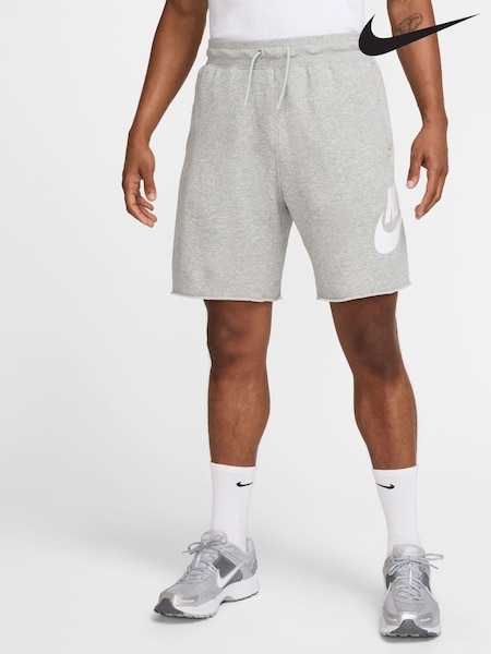Nike Dark Grey Heather Club Graphic Print French Terry Shorts (E46746) | £40