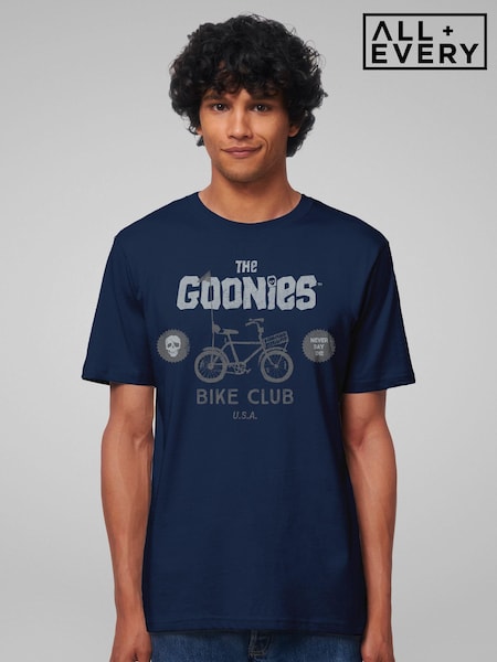 All + Every Blue Mens The Goonies Bike Club 100% Cotton T-Shirt (E46836) | £25