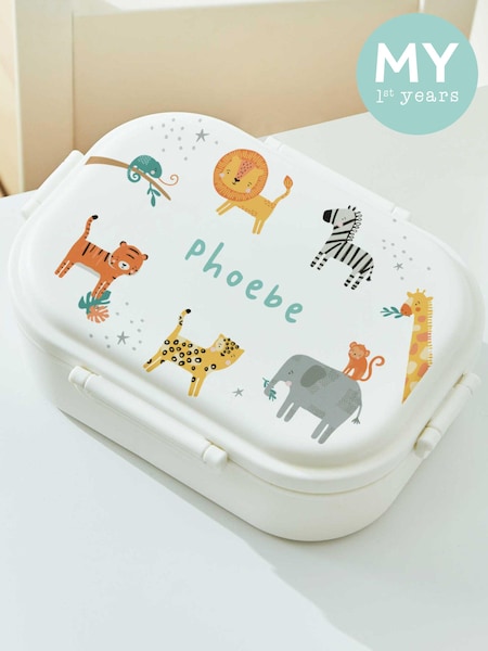 My 1st Years Personalised Safari Design White Lunchbox (E47149) | £24