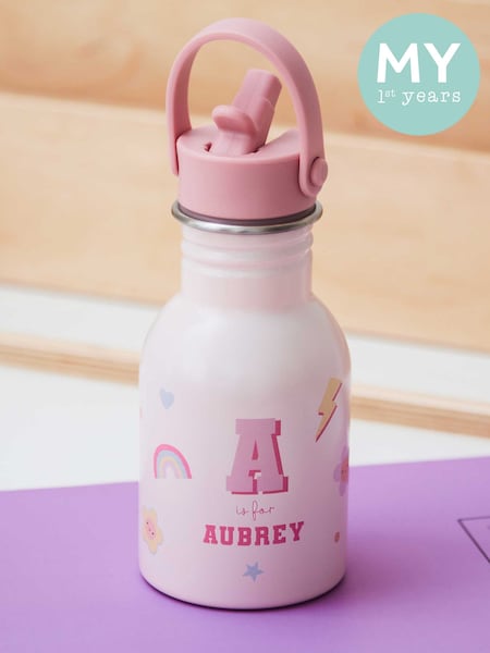 Personalised Pink Initial Water Bottle (E47158) | £22