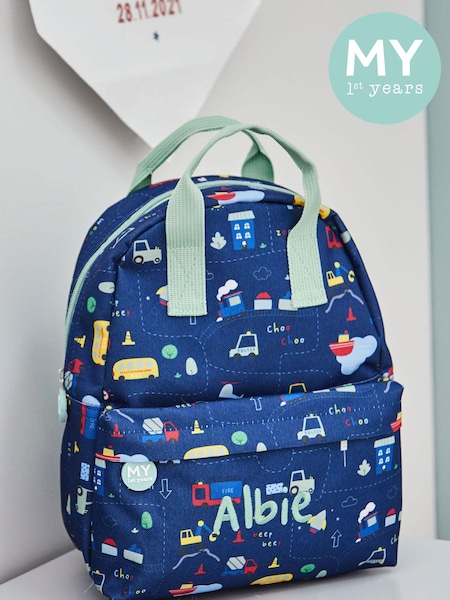 My 1st Years Personalised On The Move Print Grab Handle Backpack (E47160) | £29