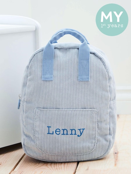 My 1st Years Personalised Blue Cord Mini Backpack (E47162) | £28