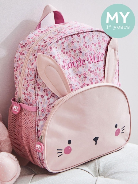 My 1st Years Personalised Pink Bunny Medium Backpack (E47183) | £36