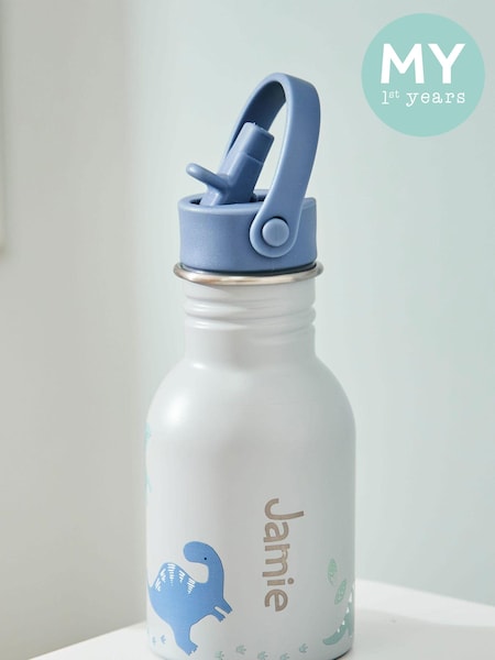 My 1st Years Personalised Grey Dinosaur Print Water Bottle (E47187) | £22