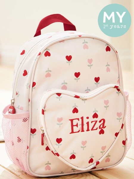 My 1st Years Personalised Heart Print Mini Backpack (E47189) | £35