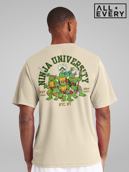 All + Every Natural Mens 100% Cotton Teenage Mutant Ninja Turtles University T-Shirt (E47193) | £25
