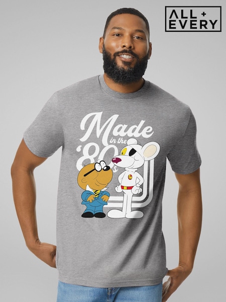 All + Every Grey Mens Danger Mouse Made In The 80s T-Shirt (E47204) | £25
