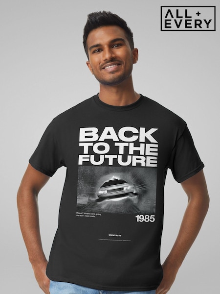 All + Every Black Mens Back To The Future 1985 We Dont Need Roads 100% Cotton T-Shirt (E47208) | £25