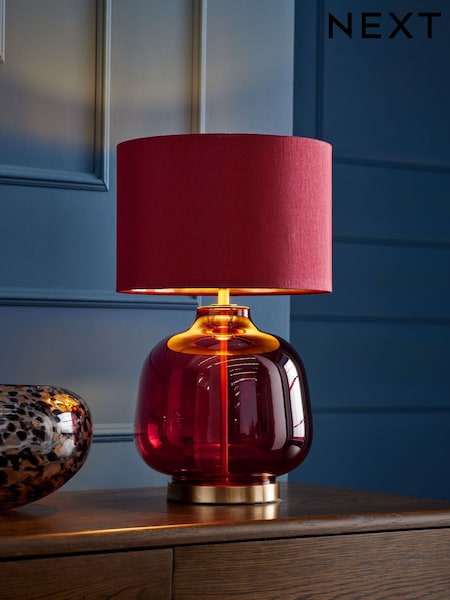 Cranberry Red Connor Table Lamp (E47250) | £50