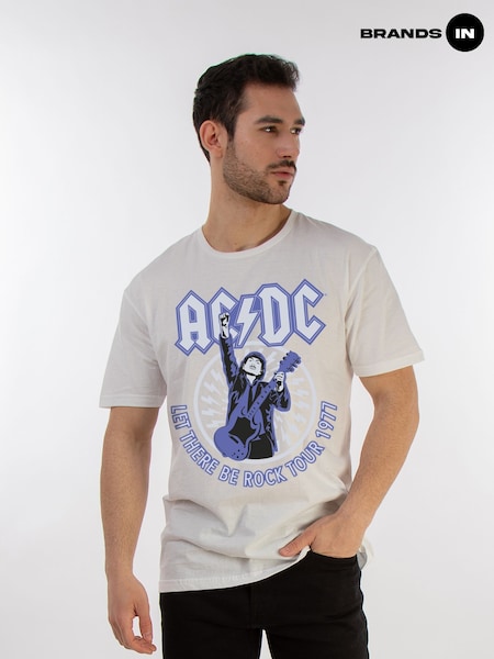 Brands In White ACDC Let There Be Rock Tour Men Music T-Shirt (E47340) | £25