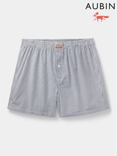 Aubin Blue Forbes Woven Boxers (E47450) | £29