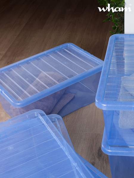 Wham Tint Blue Set of 4 Crystal Sparkle 45L Box & Lid (E47608) | £34