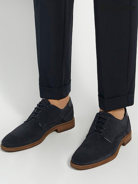 Dune London Blue Bridon Piped Gibson Casual Shoes (E47943) | £119