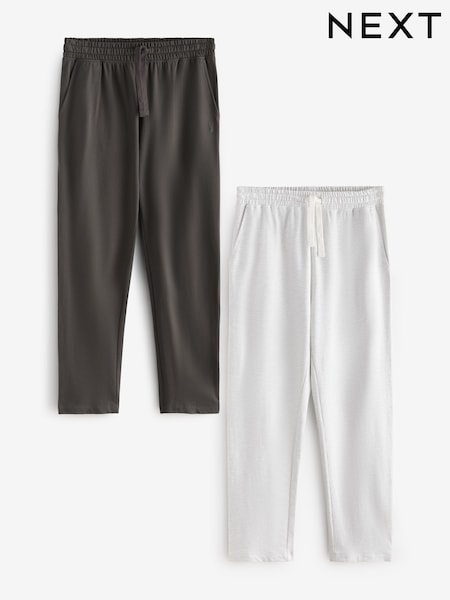 Grey Open Hem Lightweight 100% Cotton Joggers 2 Pack (E48057) | £27