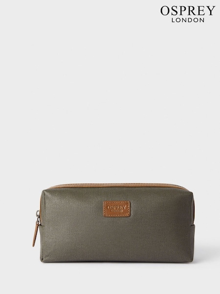 OSPREY LONDON The Small Grantham Waxed Canvas And Leather Washbag (E48104) | £35