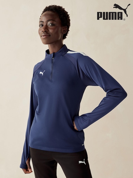 Puma Blue Womens Teamliga Quarter-Zip Football Top (E48199) | £36