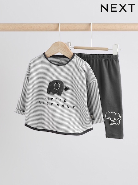 Mono Elephant Baby Top And Leggings Set (E48214) | £12 - £14
