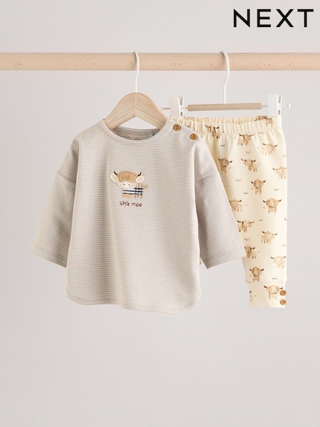 Blue/Neutral Hamish Baby Top And Leggings Set (E48219) | £12 - £14