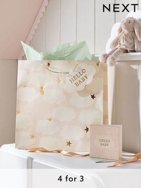 Natural Baby Cloud Extra Large Gift Bag and Card Set (E48349) | £5