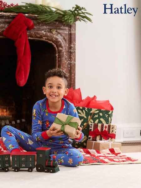 Blue - Hatley Blue Nutcracker Cotton Rib Pyjamas Set