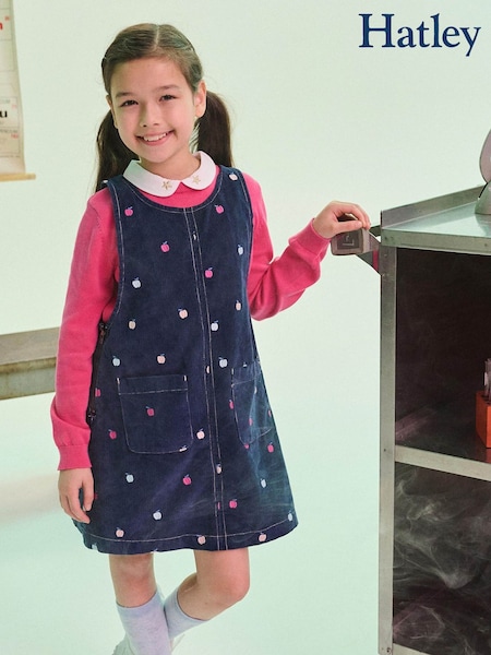Blue - Hatley Embroidered Apple Pinafore Dress
