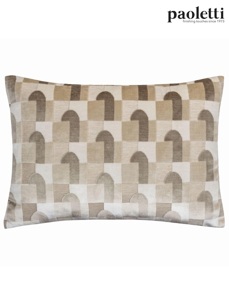 Riva Paoletti Natural Keela Cut Velvet Cushion (E48608) | £19