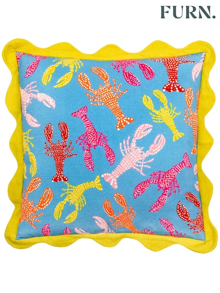 Furn Aqua 100% Cotton Crustaceans Scalloped Cushion (E48609) | £22