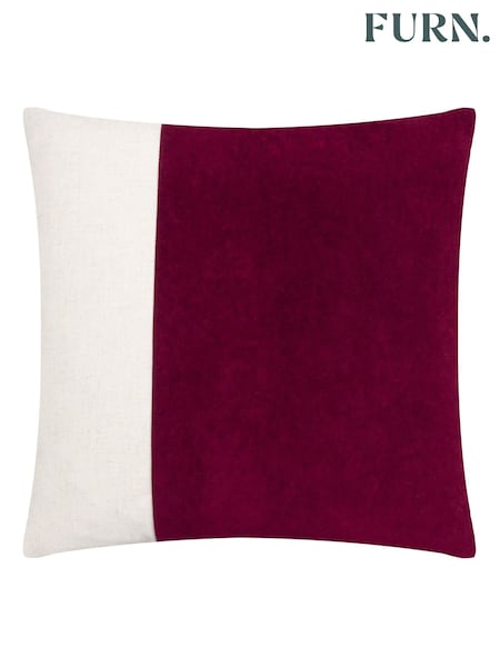 Furn Cherry Coba Washed Velvet Cushion (E48631) | £20
